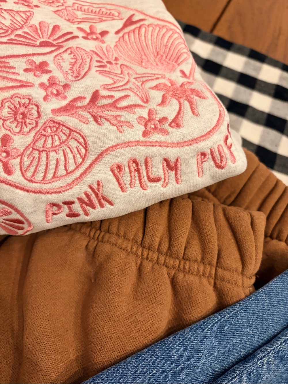 Cozy Girls' Track Joggers in Brown by Pink Palm Puff